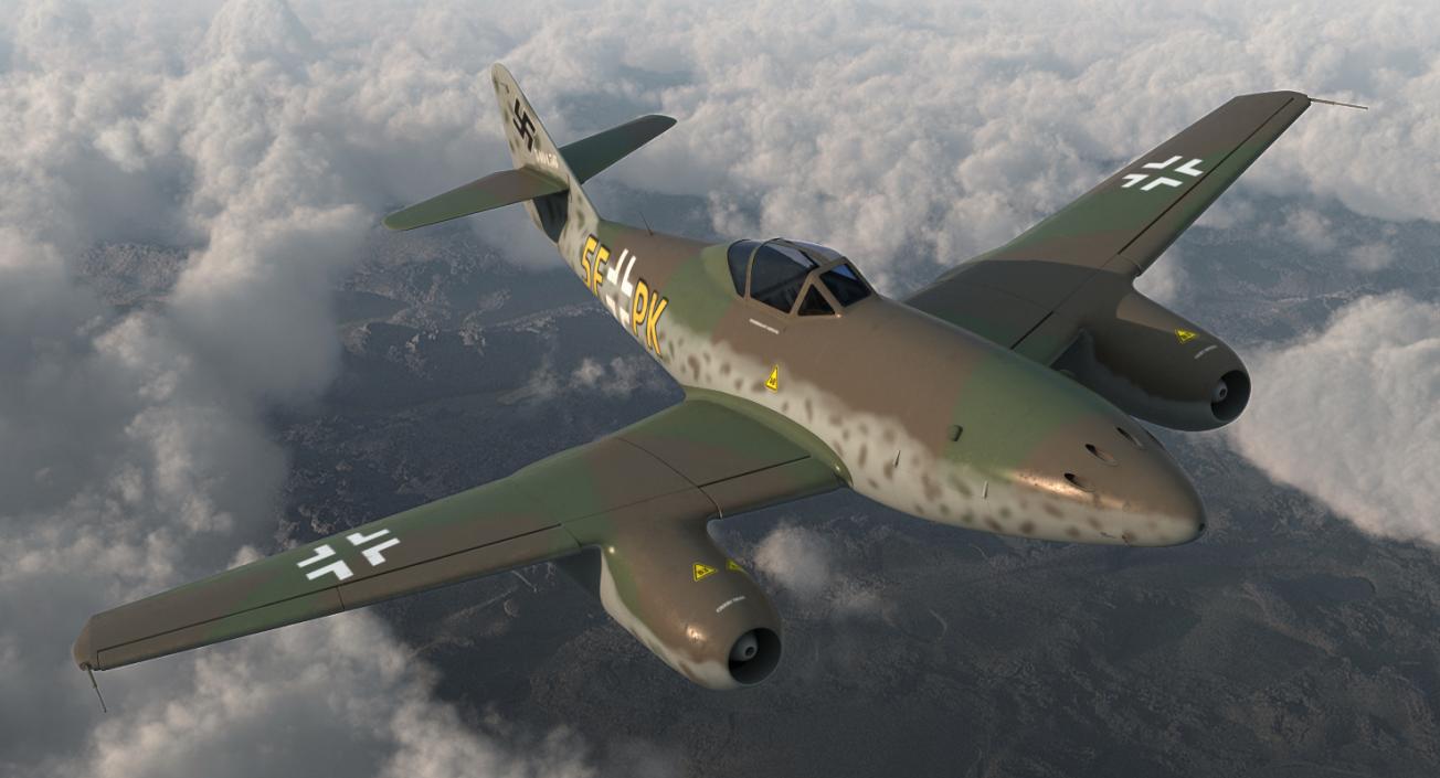 3D Fighter Aircraft Messerschmitt Me 262 Schwalbe Rigged model