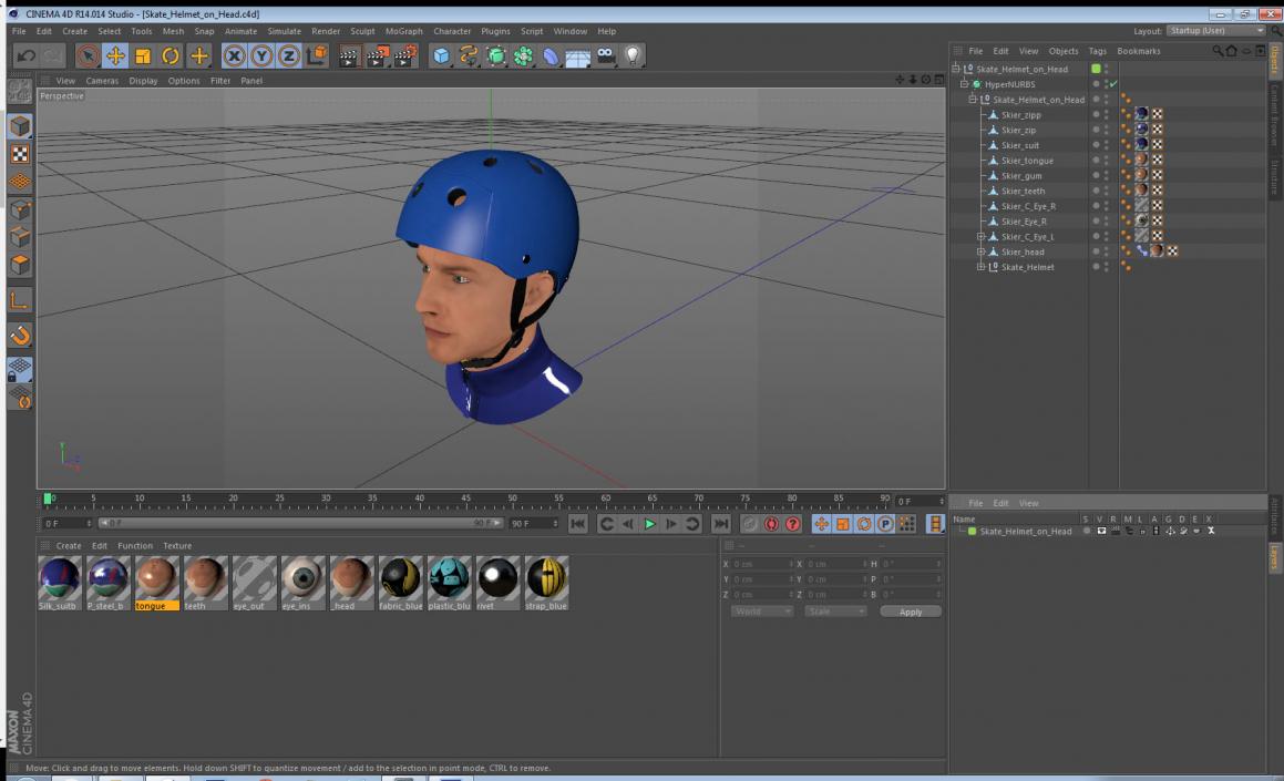 3D model Skate Helmet on Head