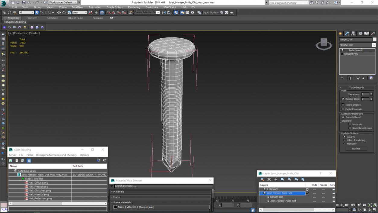 Joist Hanger Nails Old 3D