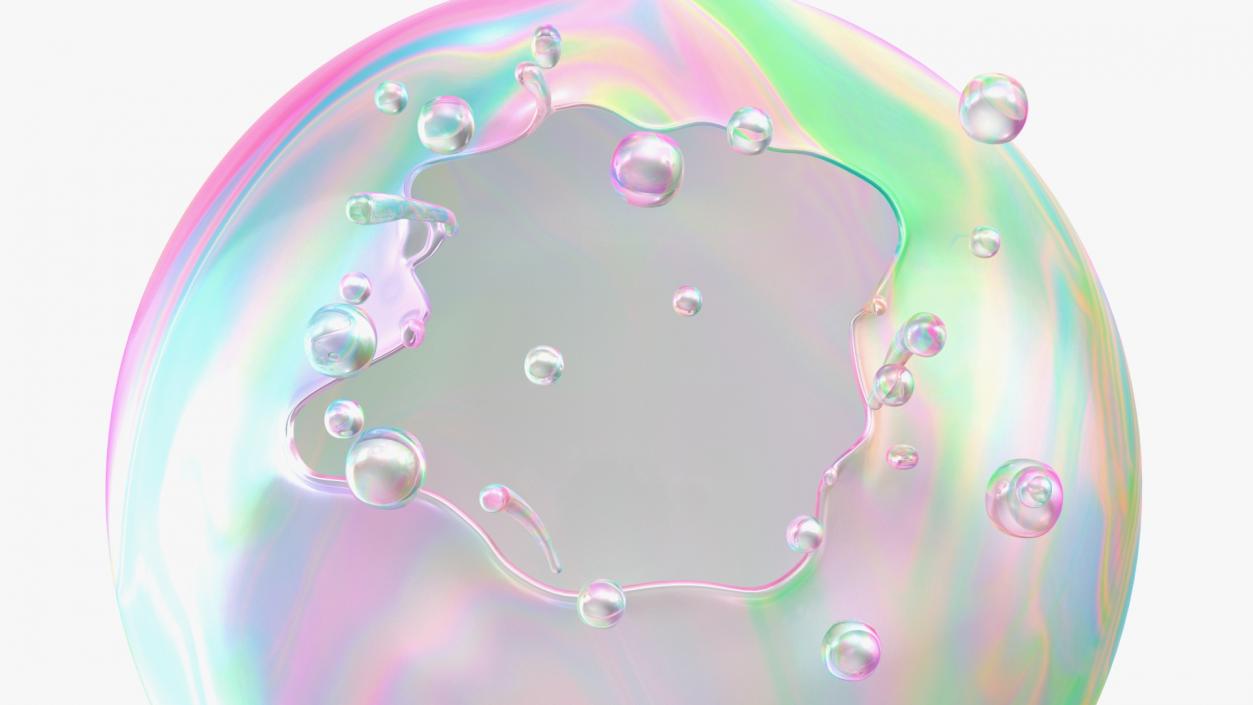 3D model Soap Bubble Burst Stage 2