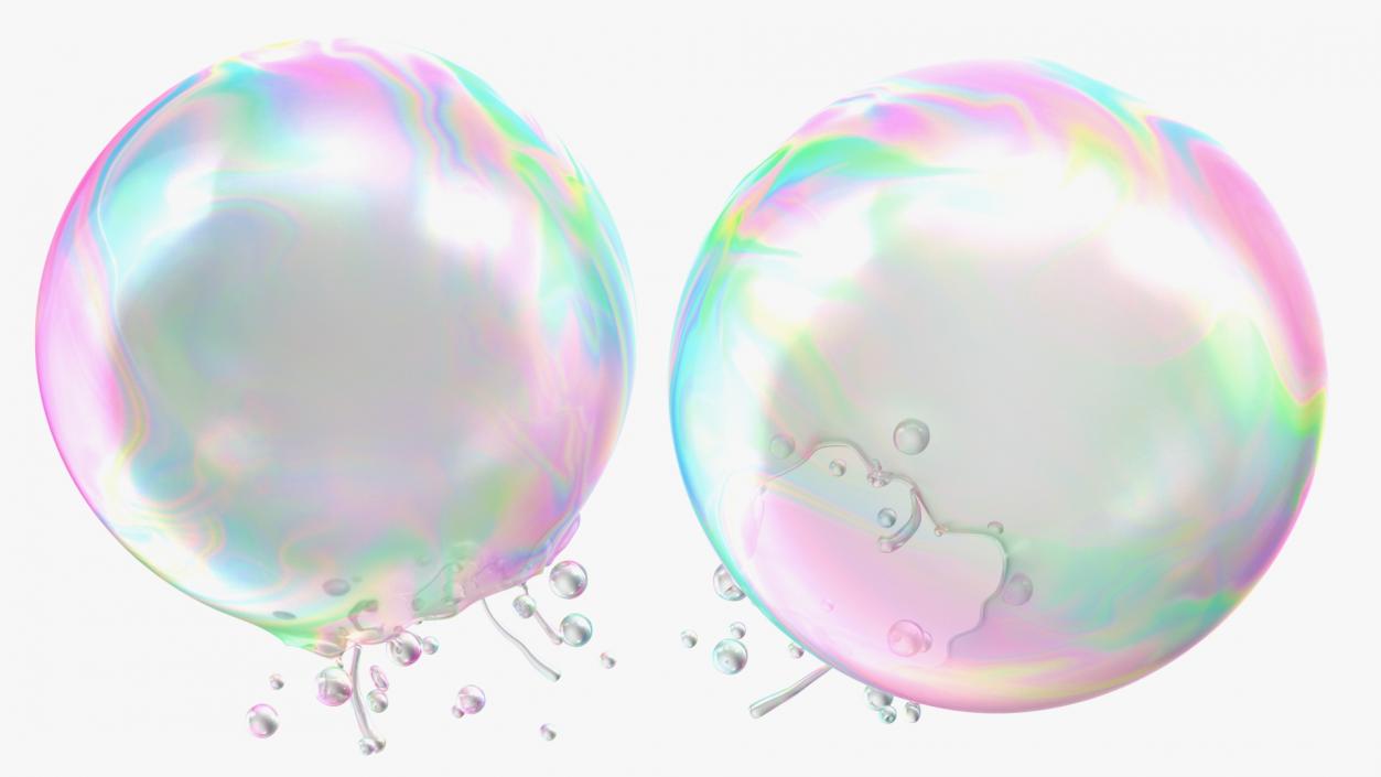 3D model Soap Bubble Burst Stage 2