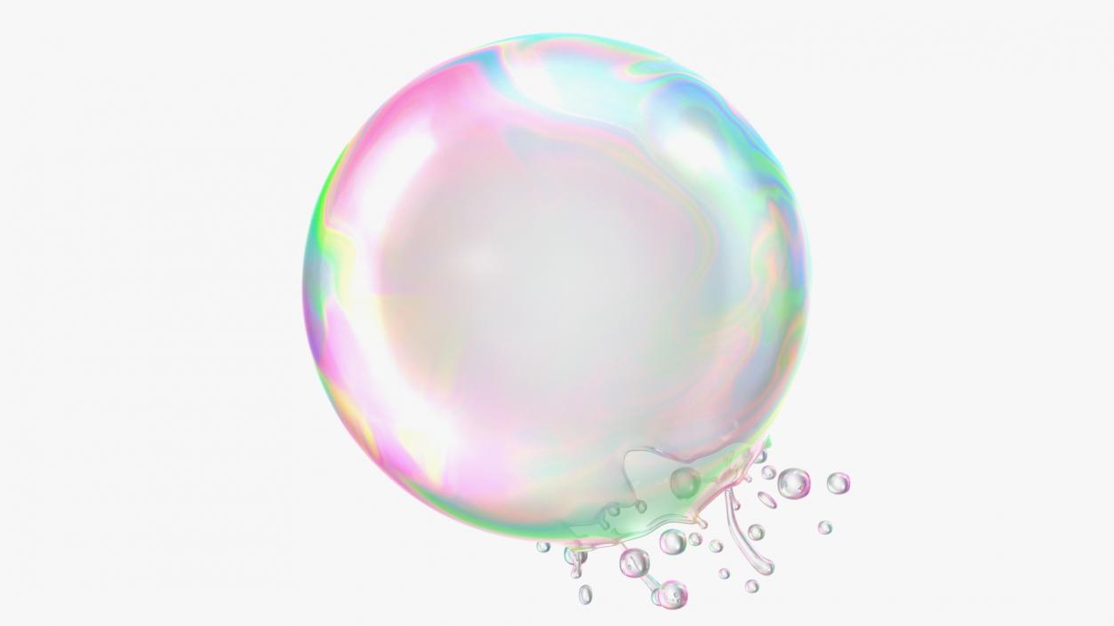 3D model Soap Bubble Burst Stage 2