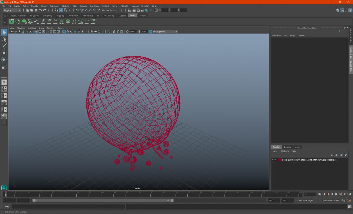 3D model Soap Bubble Burst Stage 2