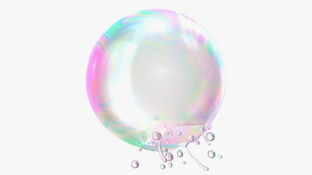 3D model Soap Bubble Burst Stage 2