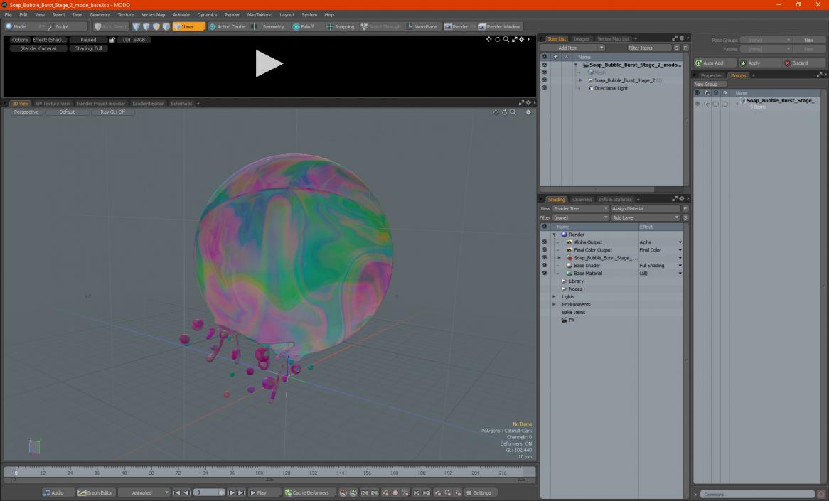 3D model Soap Bubble Burst Stage 2