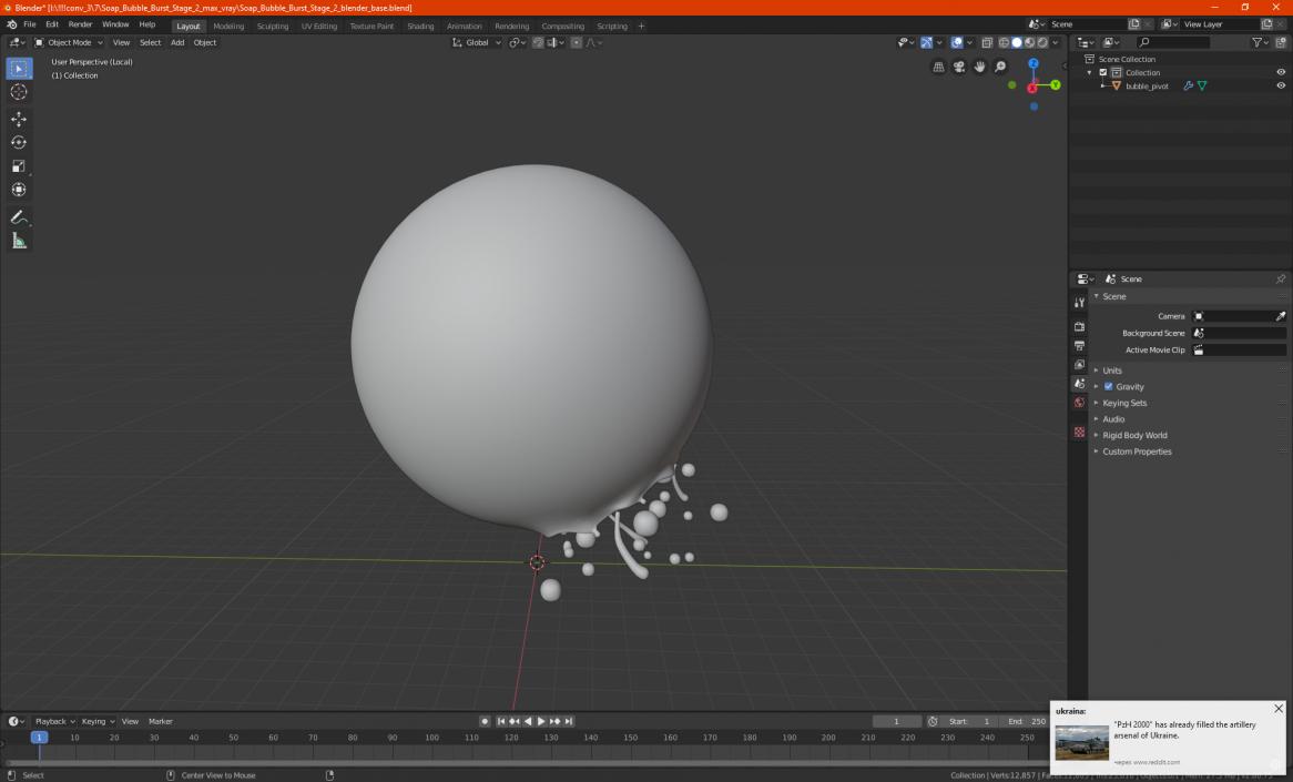 3D model Soap Bubble Burst Stage 2