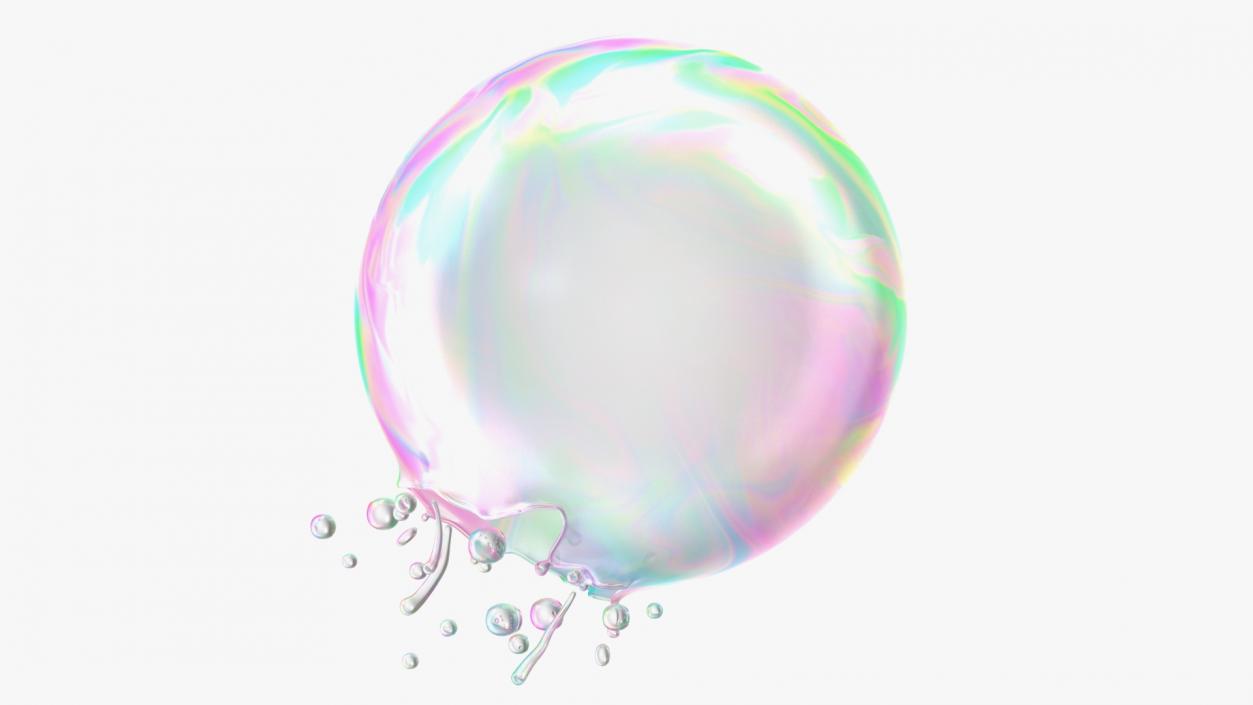 3D model Soap Bubble Burst Stage 2