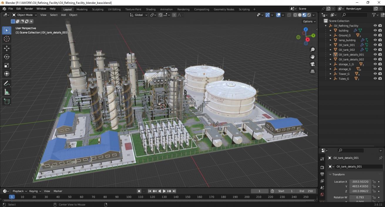 3D Oil Refining Facility