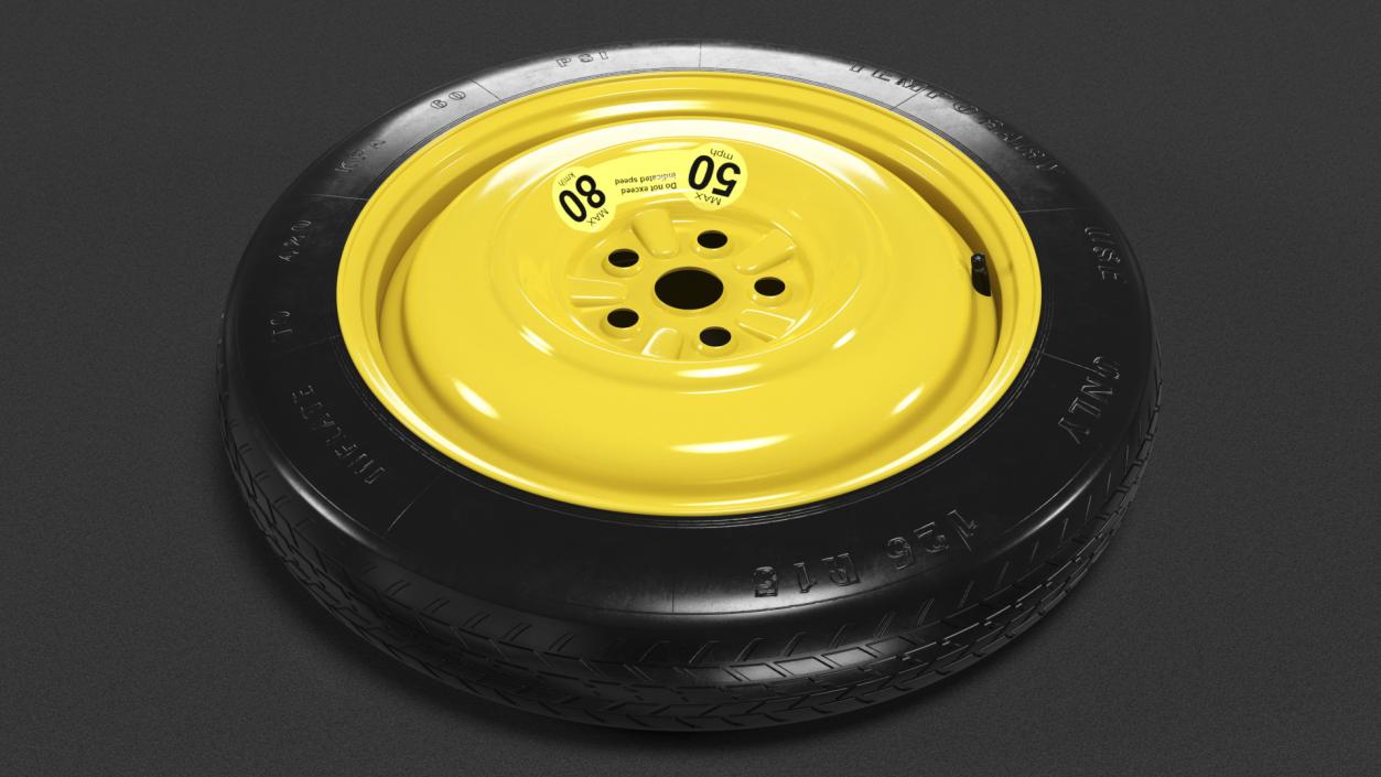 3D Compact Spare Tire and Wheel 125 R15