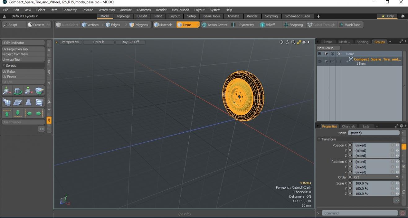 3D Compact Spare Tire and Wheel 125 R15