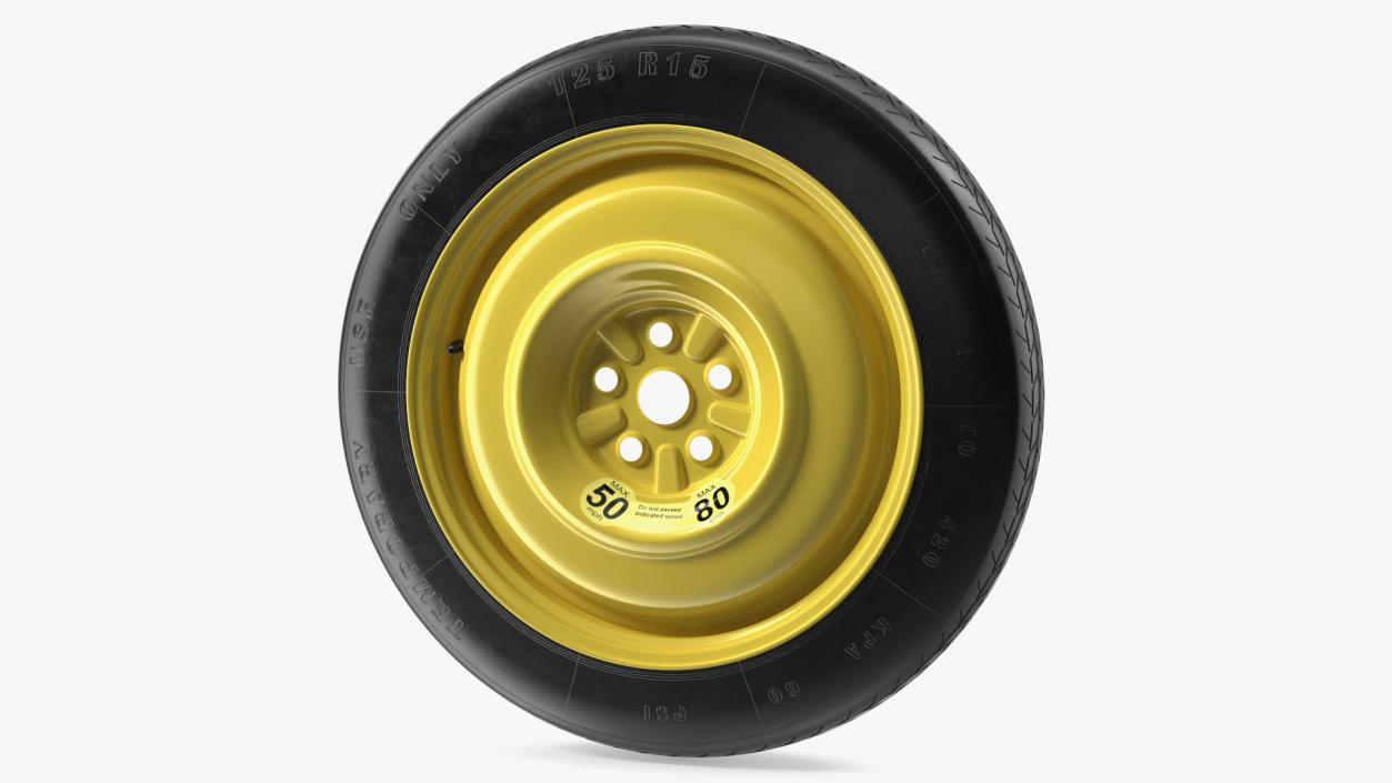 3D Compact Spare Tire and Wheel 125 R15