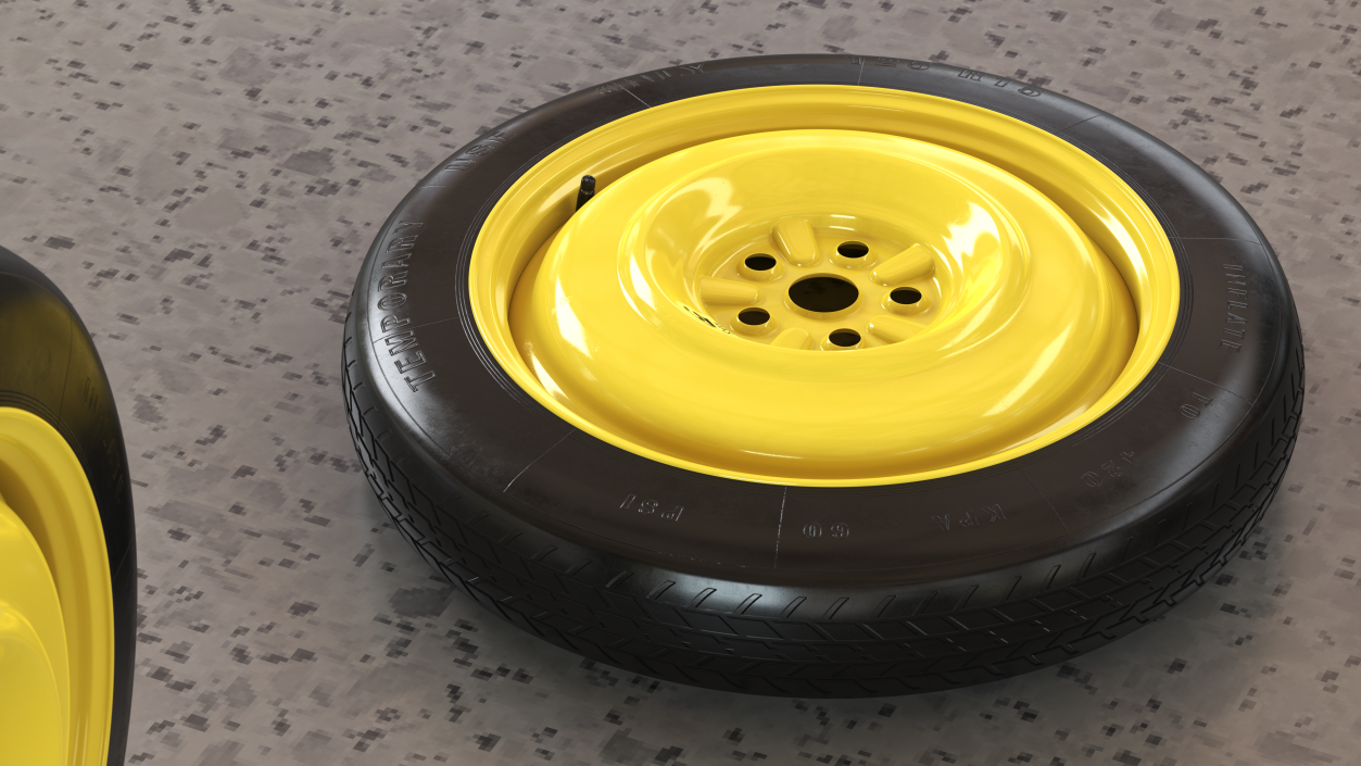 3D Compact Spare Tire and Wheel 125 R15