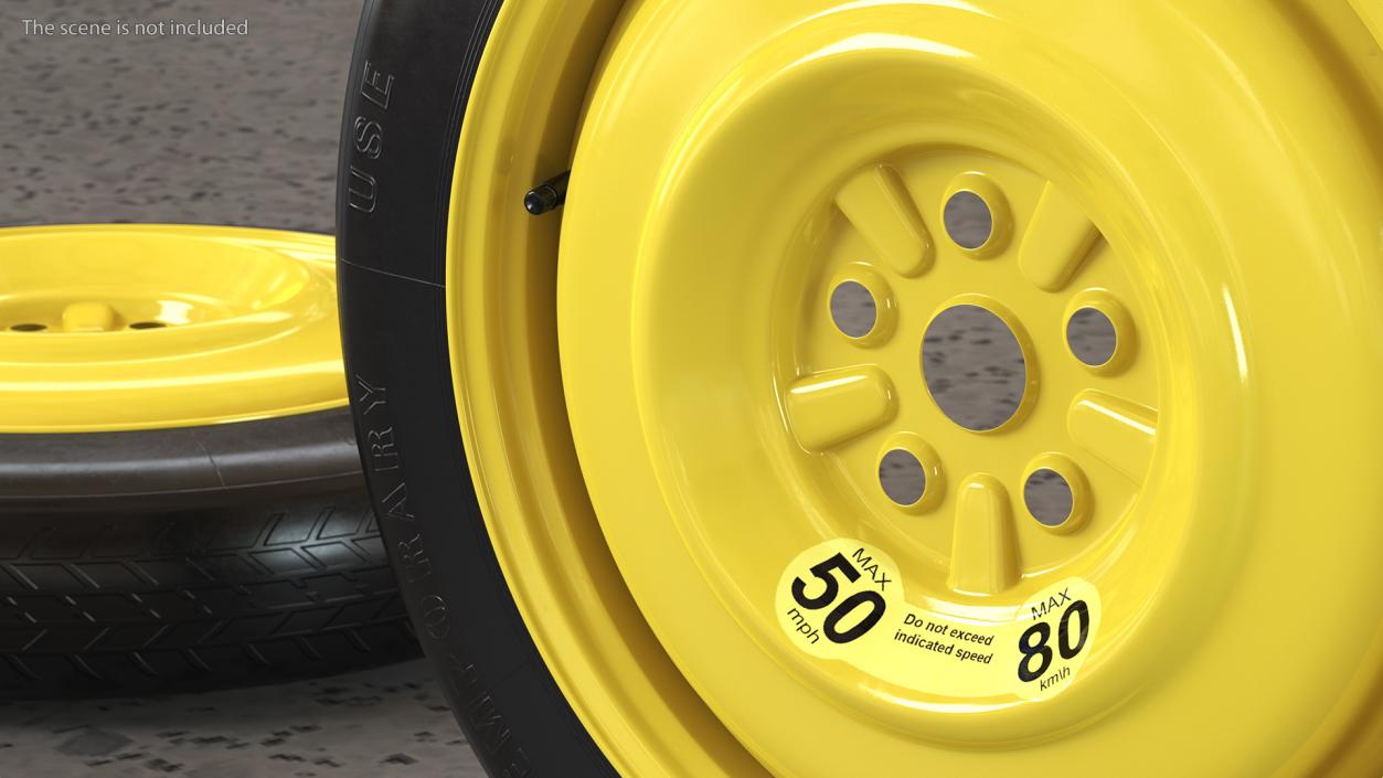 3D Compact Spare Tire and Wheel 125 R15