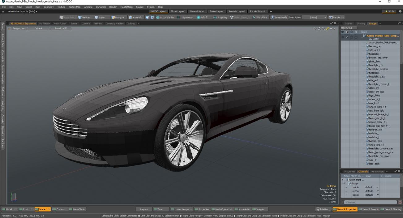 Aston Martin DB9 Simple Interior 3D