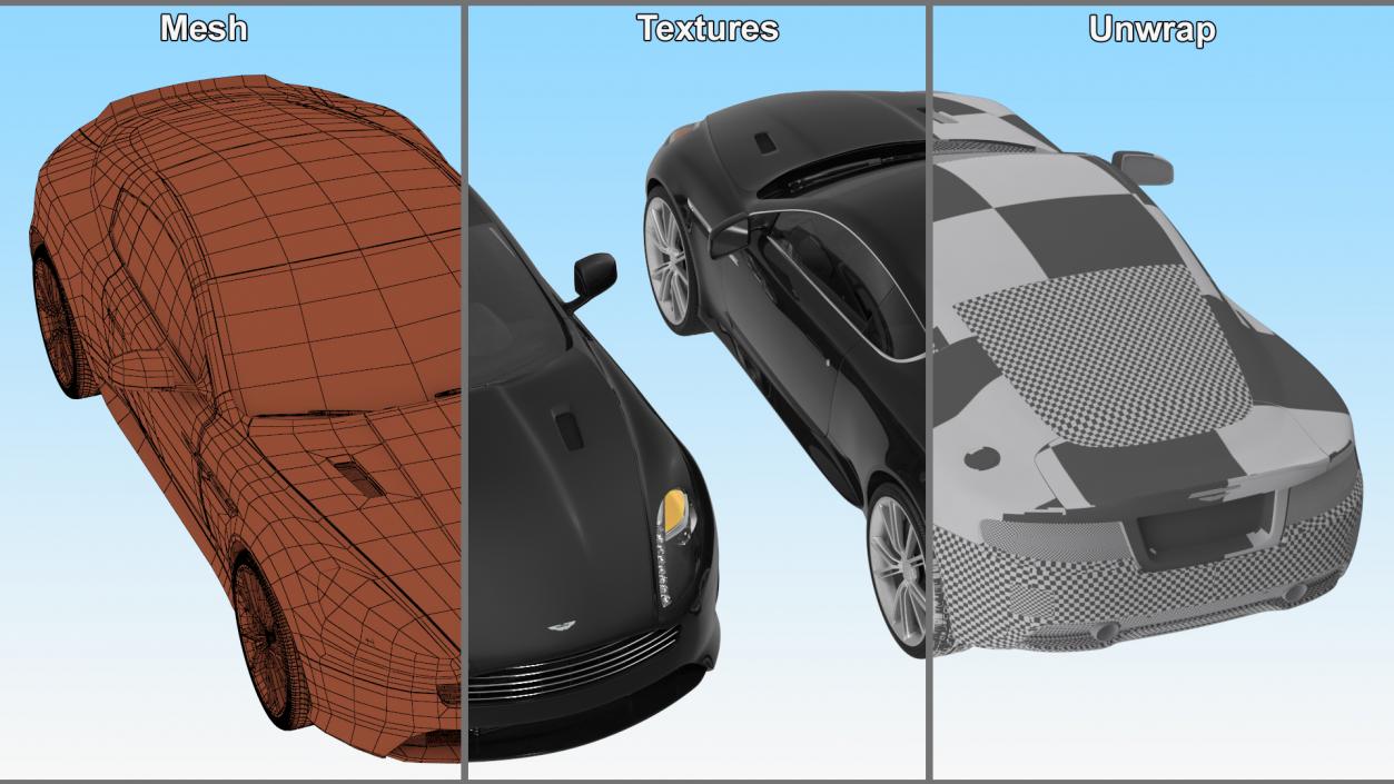 Aston Martin DB9 Simple Interior 3D