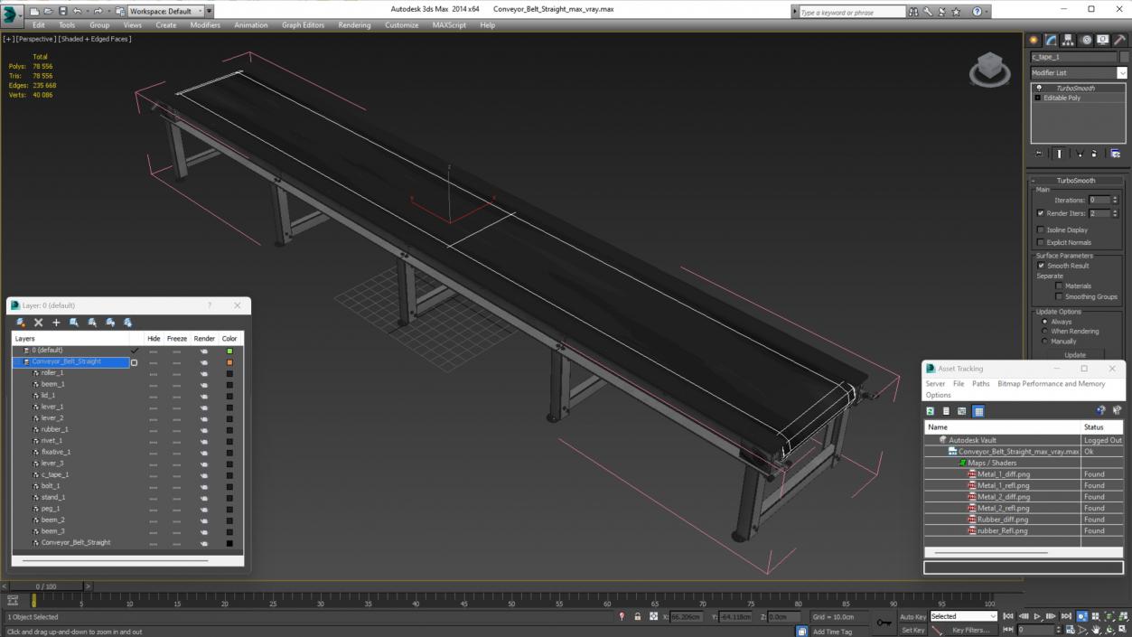 Conveyor Belt Straight 3D