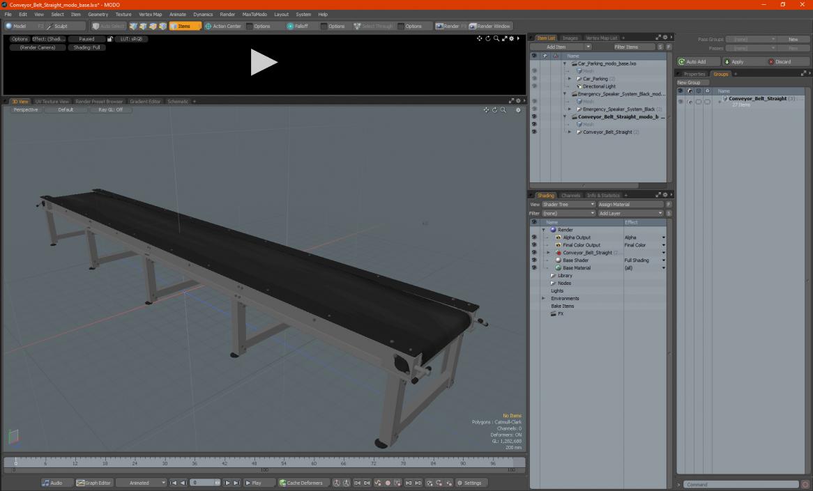 Conveyor Belt Straight 3D