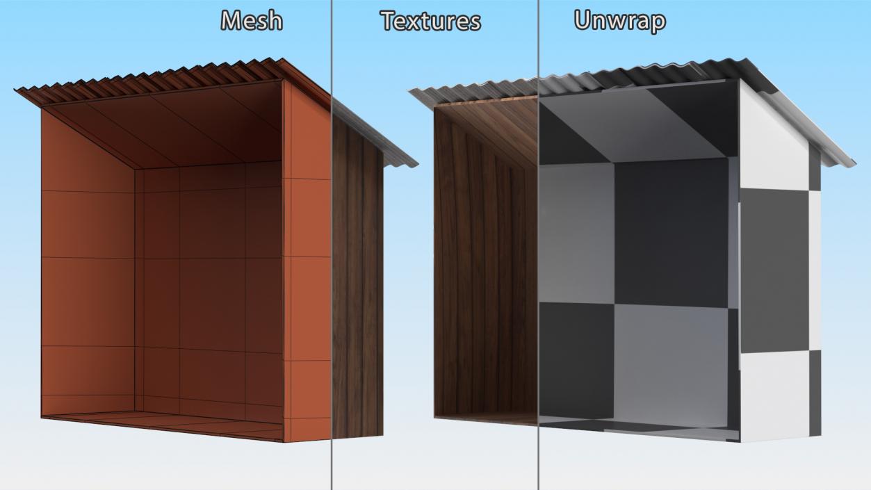 3D model Old Wooden Shed