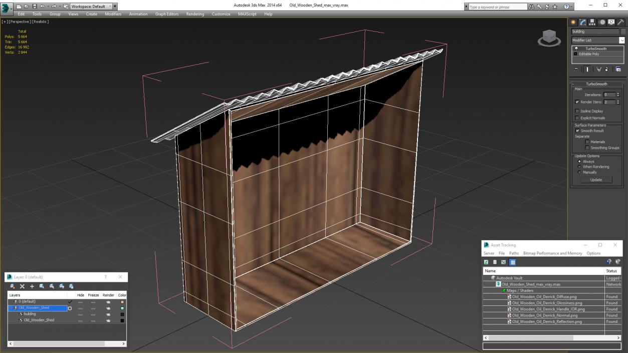 3D model Old Wooden Shed