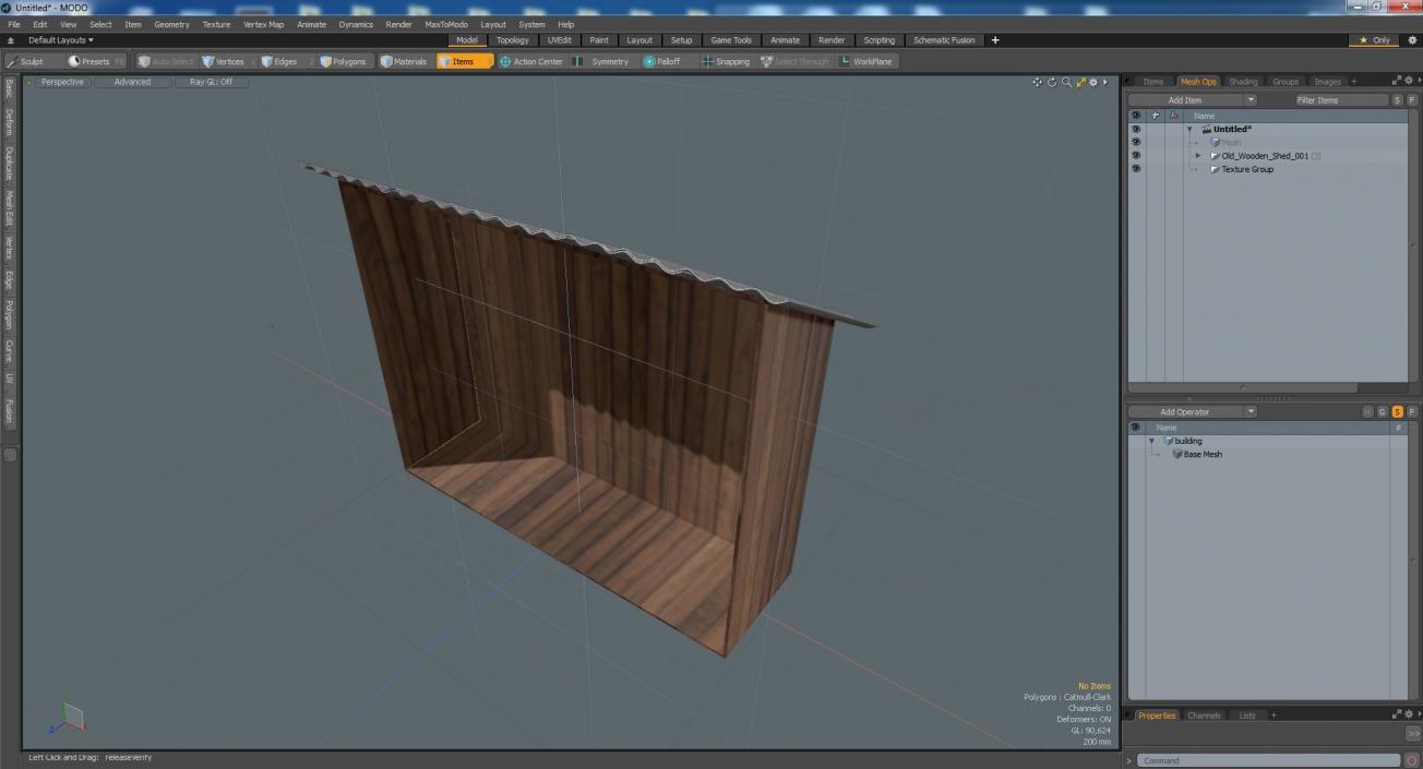 3D model Old Wooden Shed