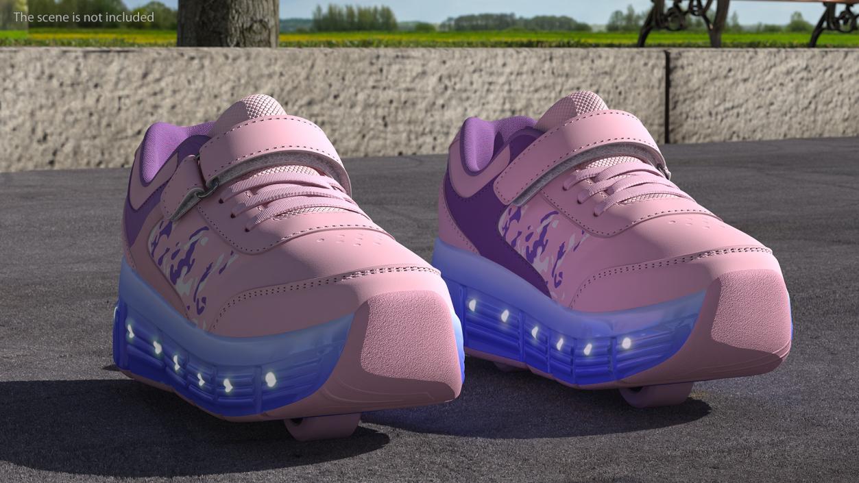 3D Roller Shoes Light Pink model