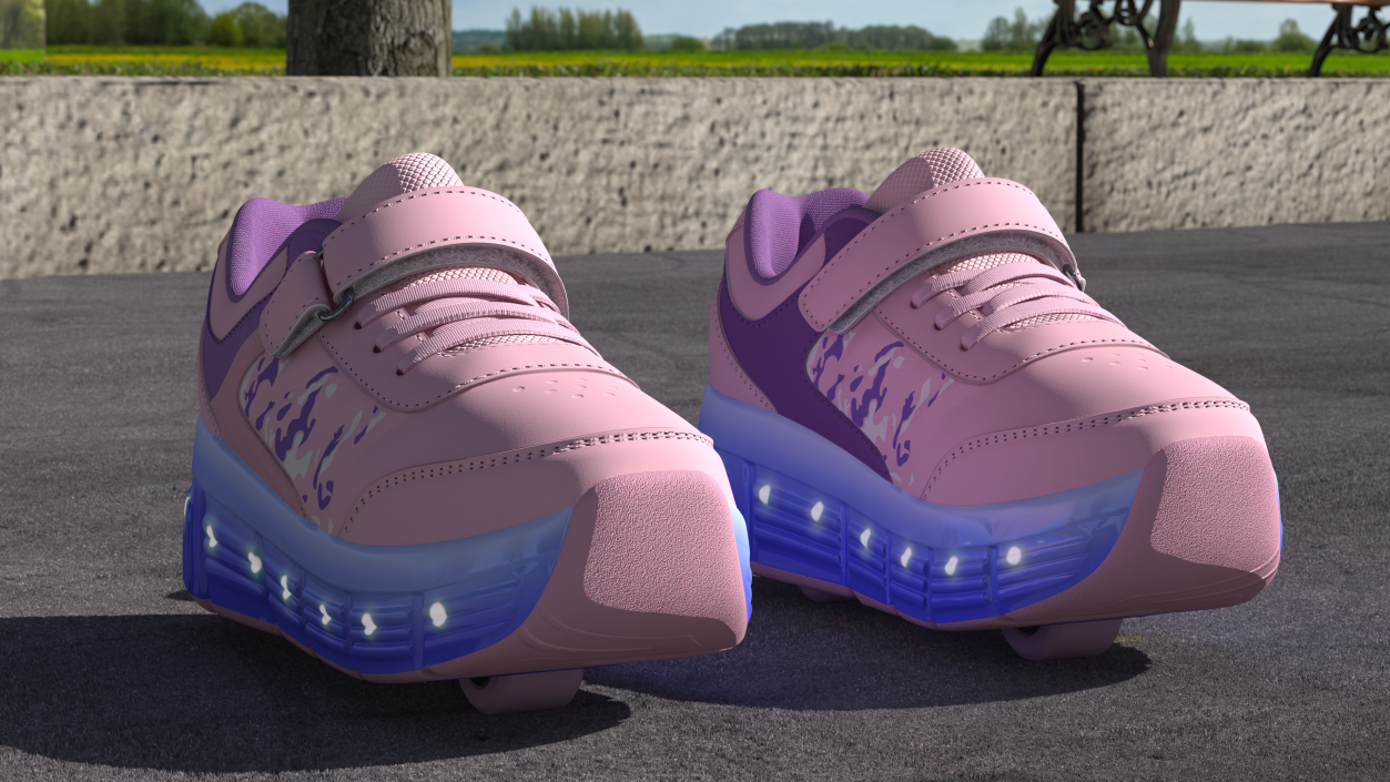 3D Roller Shoes Light Pink model