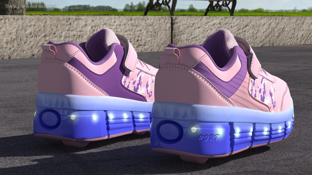 3D Roller Shoes Light Pink model