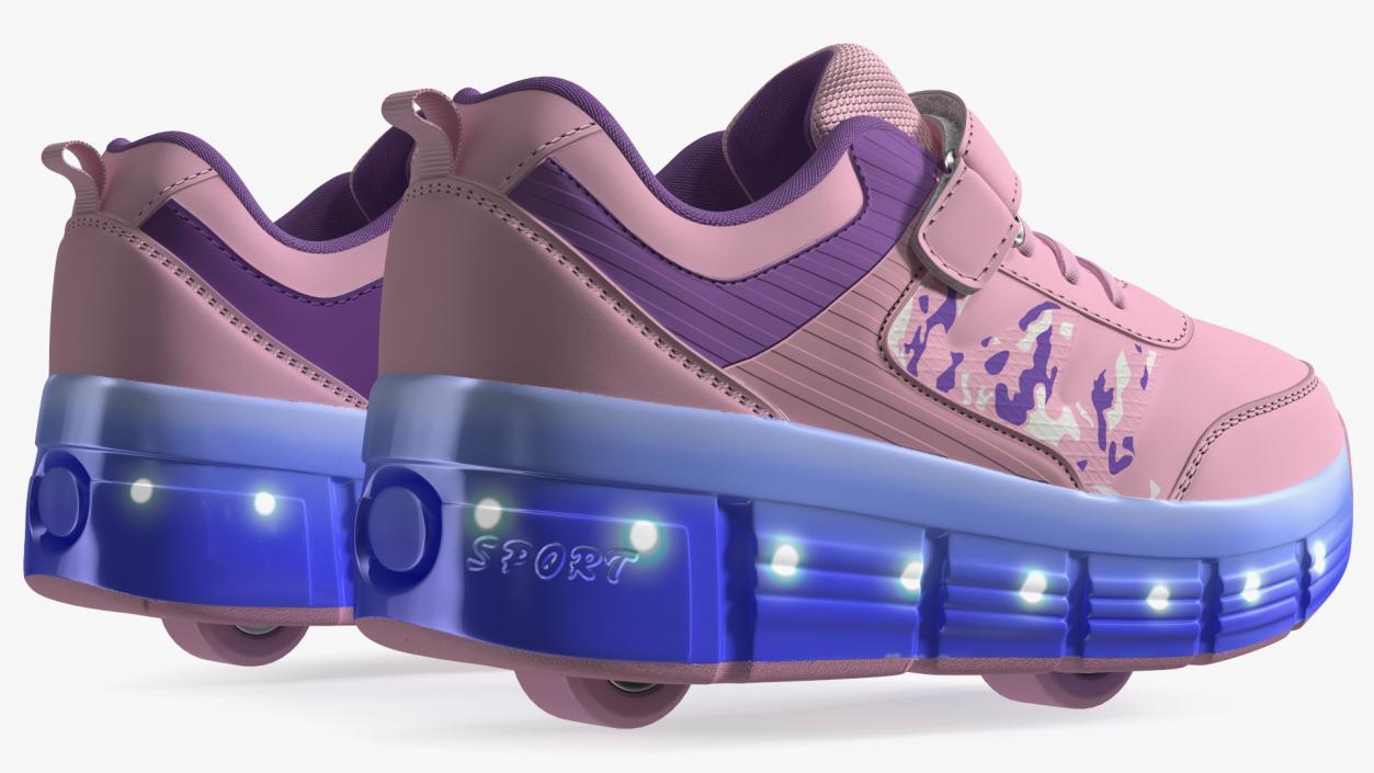 3D Roller Shoes Light Pink model