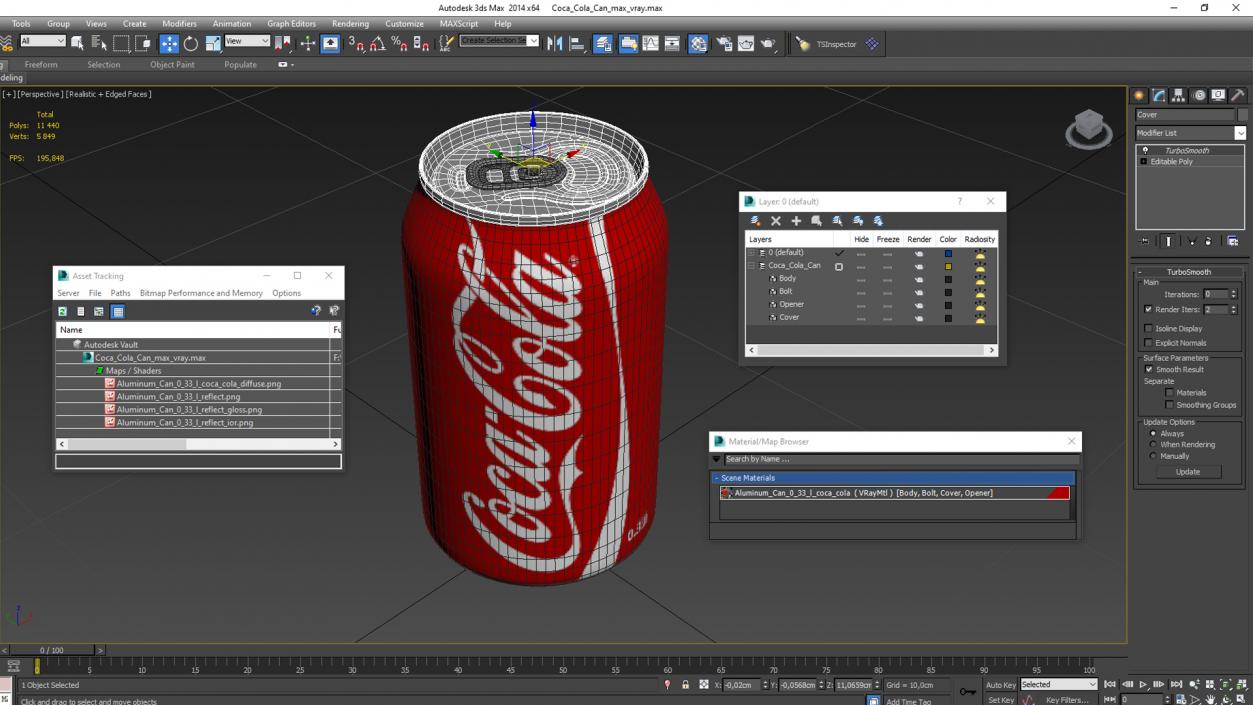 3D Coca Cola Can model