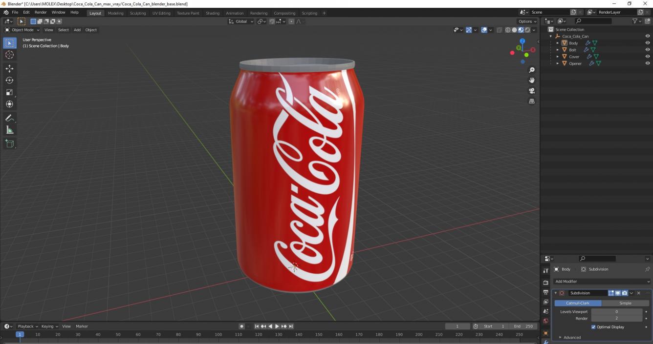 3D Coca Cola Can model