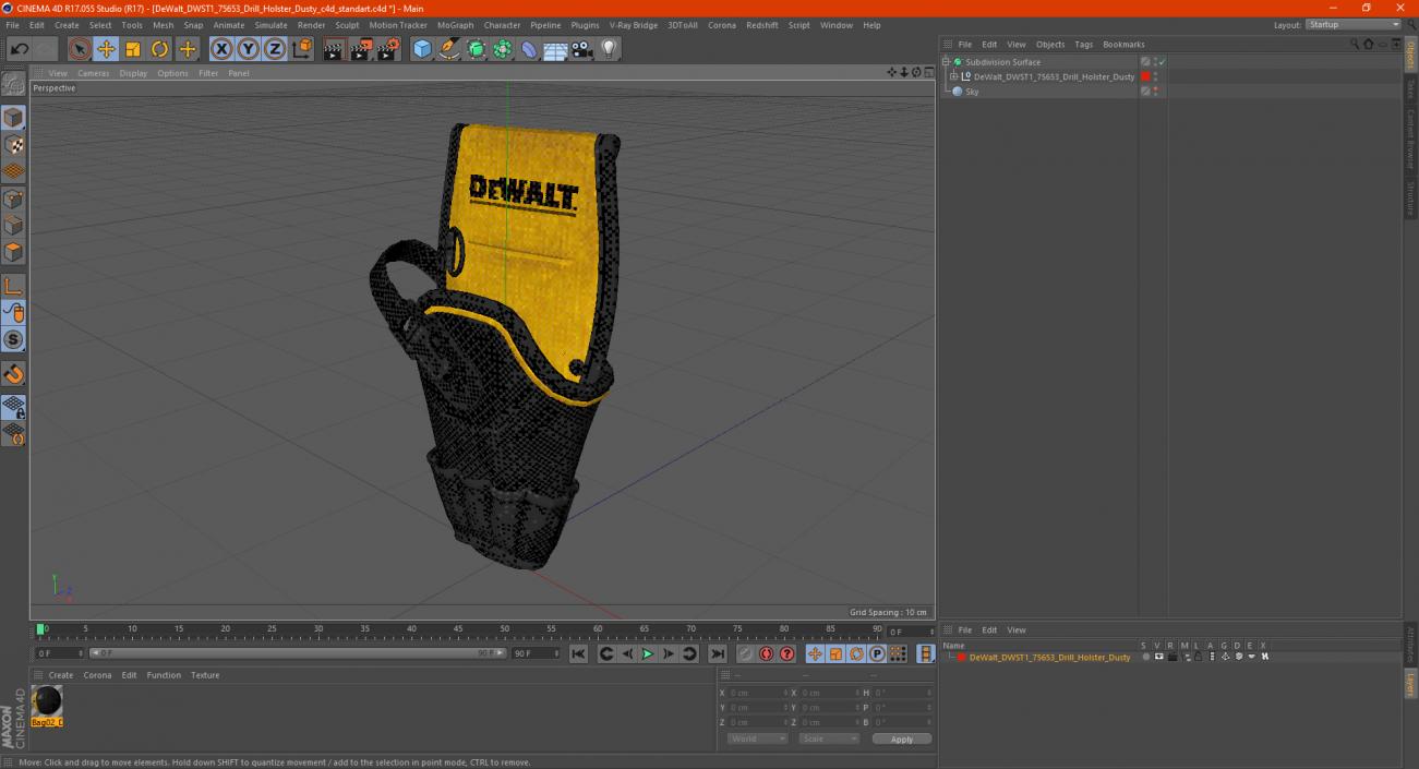 3D DeWalt DWST1 75653 Drill Holster Dusty model