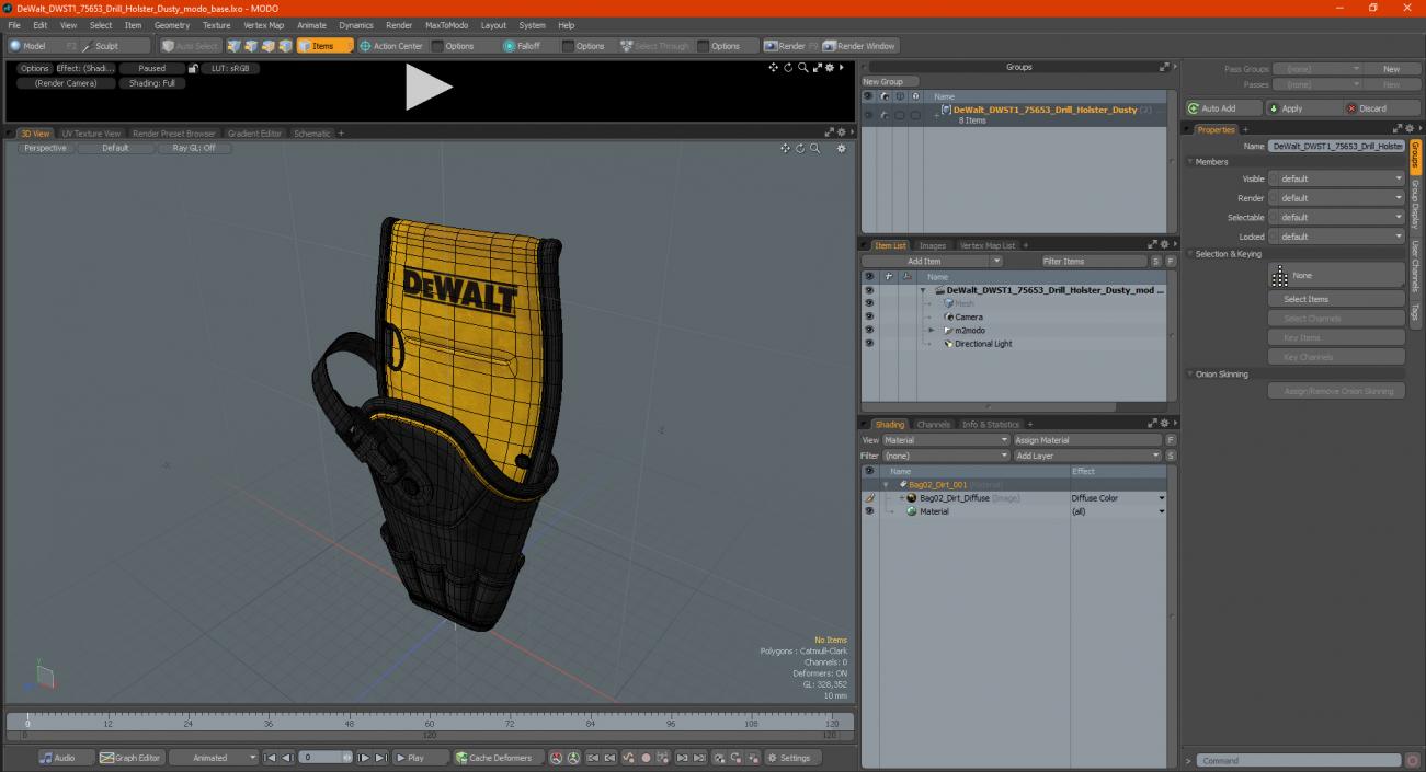 3D DeWalt DWST1 75653 Drill Holster Dusty model