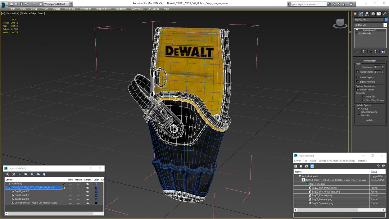 3D DeWalt DWST1 75653 Drill Holster Dusty model