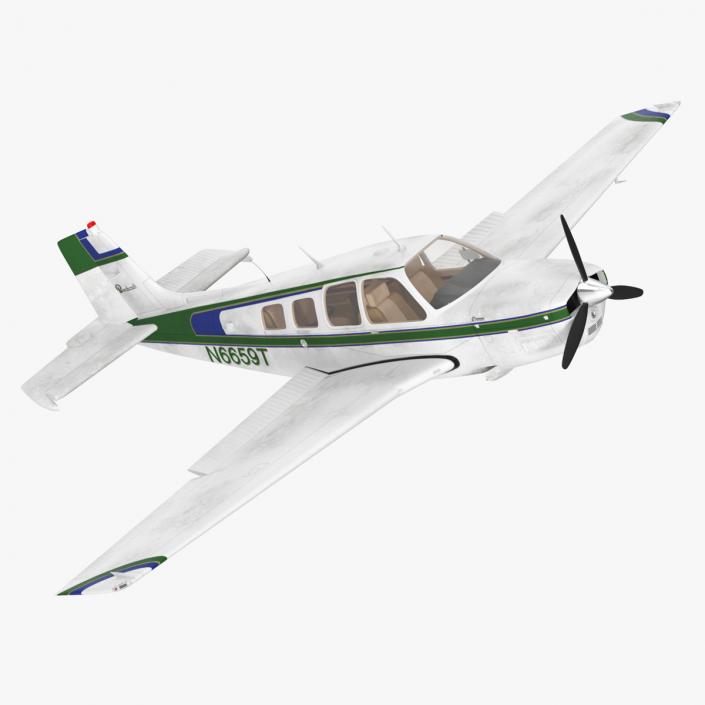 Light Aircraft Beechcraft Bonanza Rigged for Maya 3D model