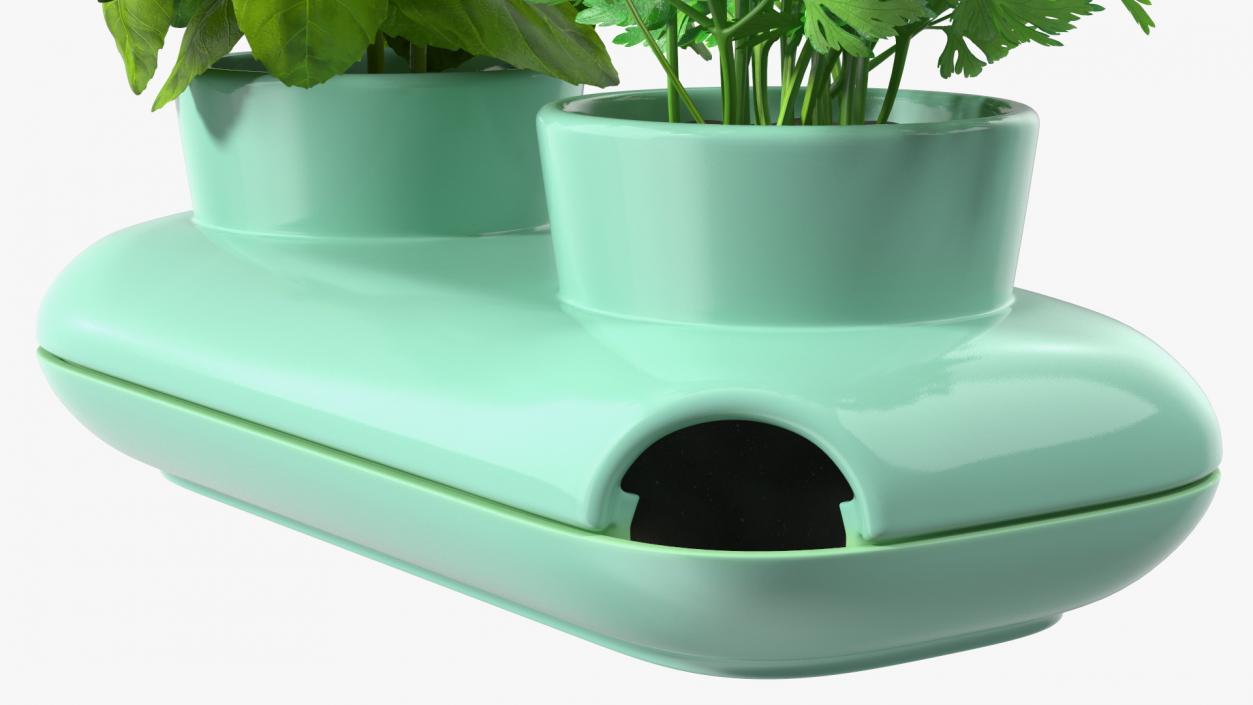 Herbs in Double Pot Sagaform Green 3D model