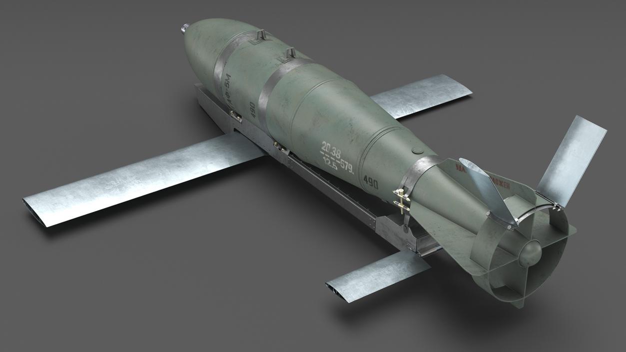 3D model Russian FAB 500 M62 Air Bomb with UMPK 2