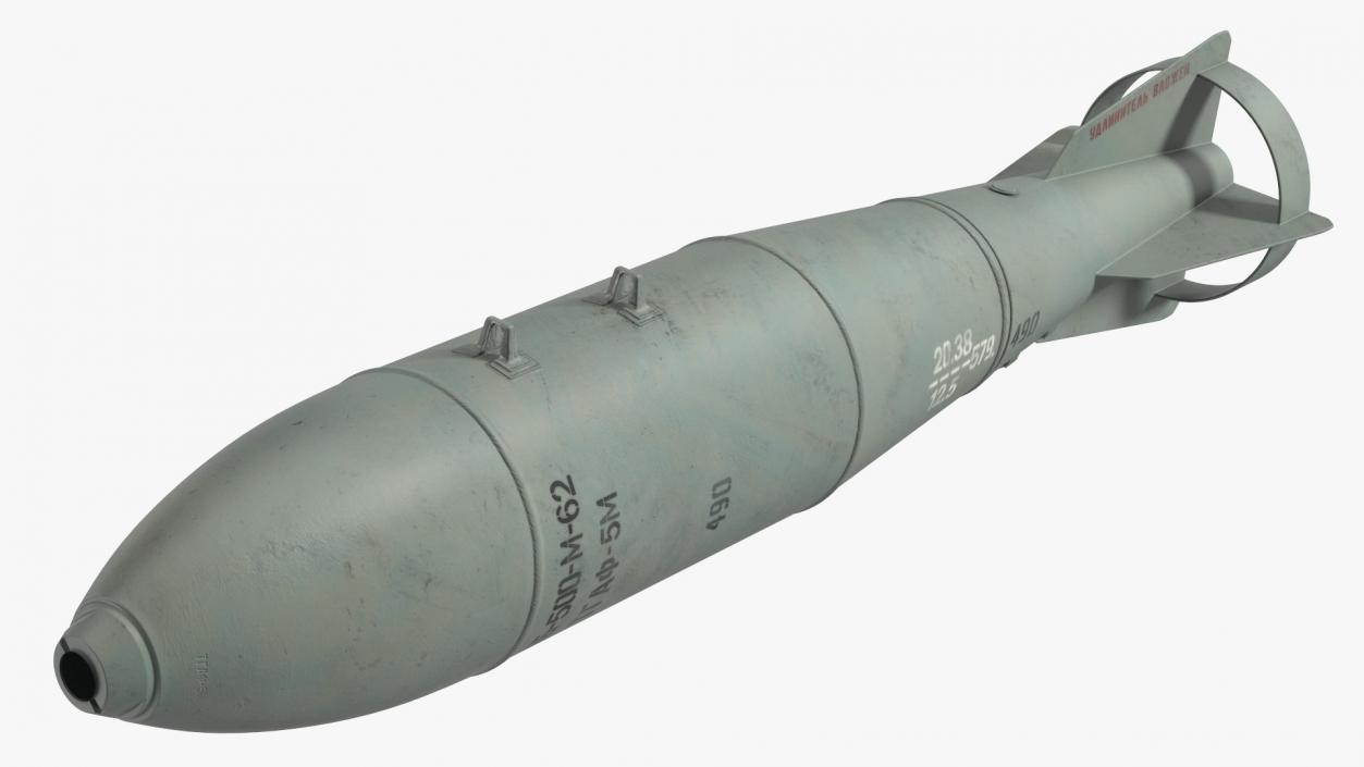 3D model Russian FAB 500 M62 Air Bomb with UMPK 2