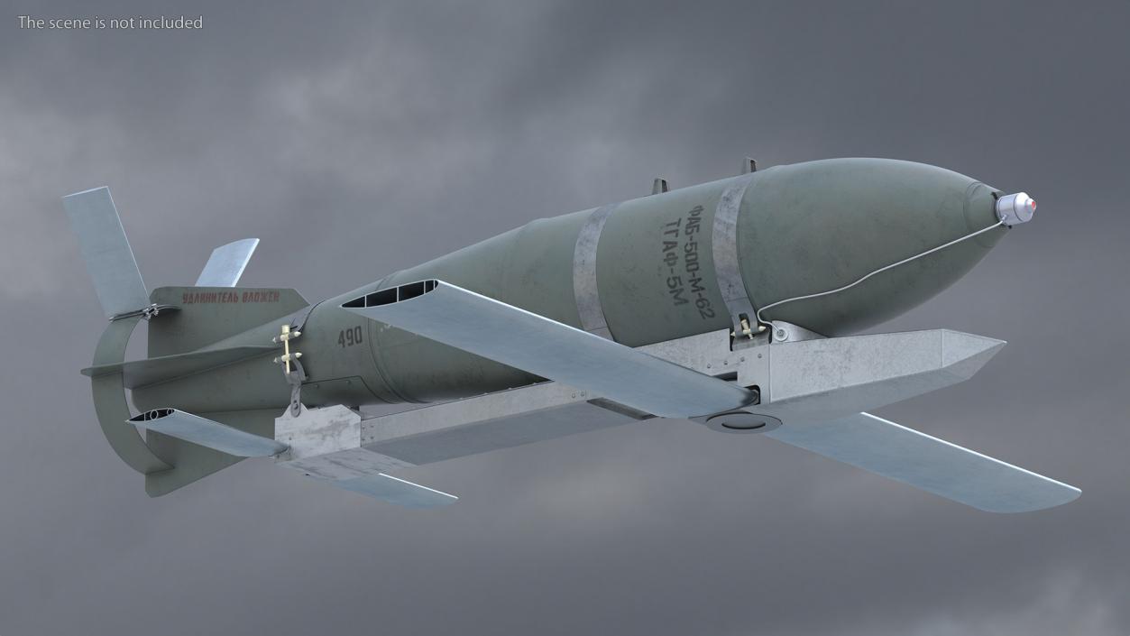 3D model Russian FAB 500 M62 Air Bomb with UMPK 2