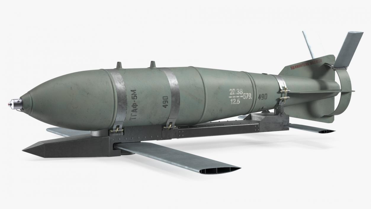 3D model Russian FAB 500 M62 Air Bomb with UMPK 2