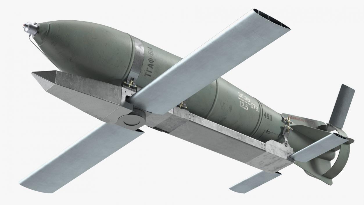 3D model Russian FAB 500 M62 Air Bomb with UMPK 2