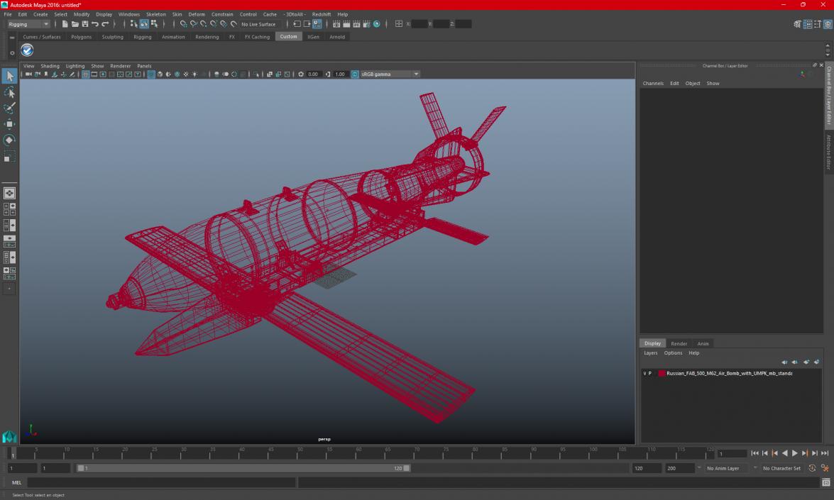 3D model Russian FAB 500 M62 Air Bomb with UMPK 2