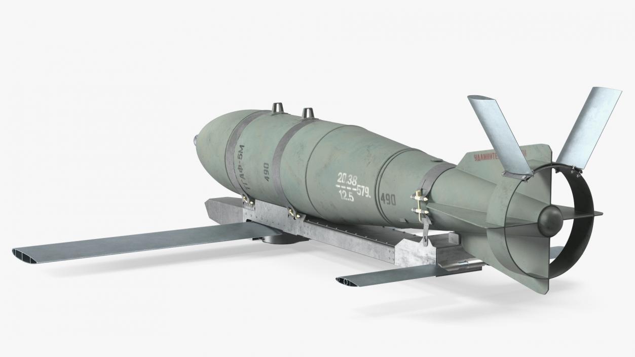 3D model Russian FAB 500 M62 Air Bomb with UMPK 2