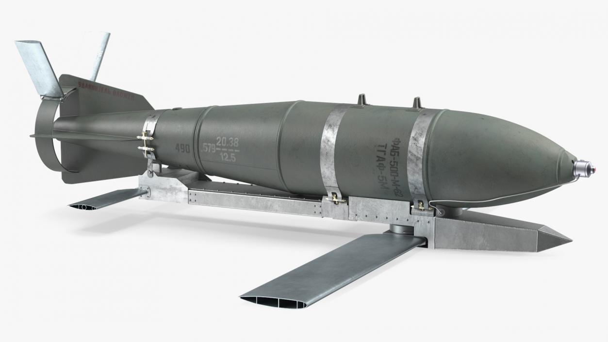 3D model Russian FAB 500 M62 Air Bomb with UMPK 2