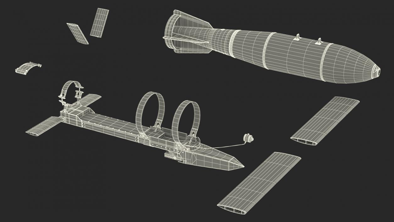 3D model Russian FAB 500 M62 Air Bomb with UMPK 2