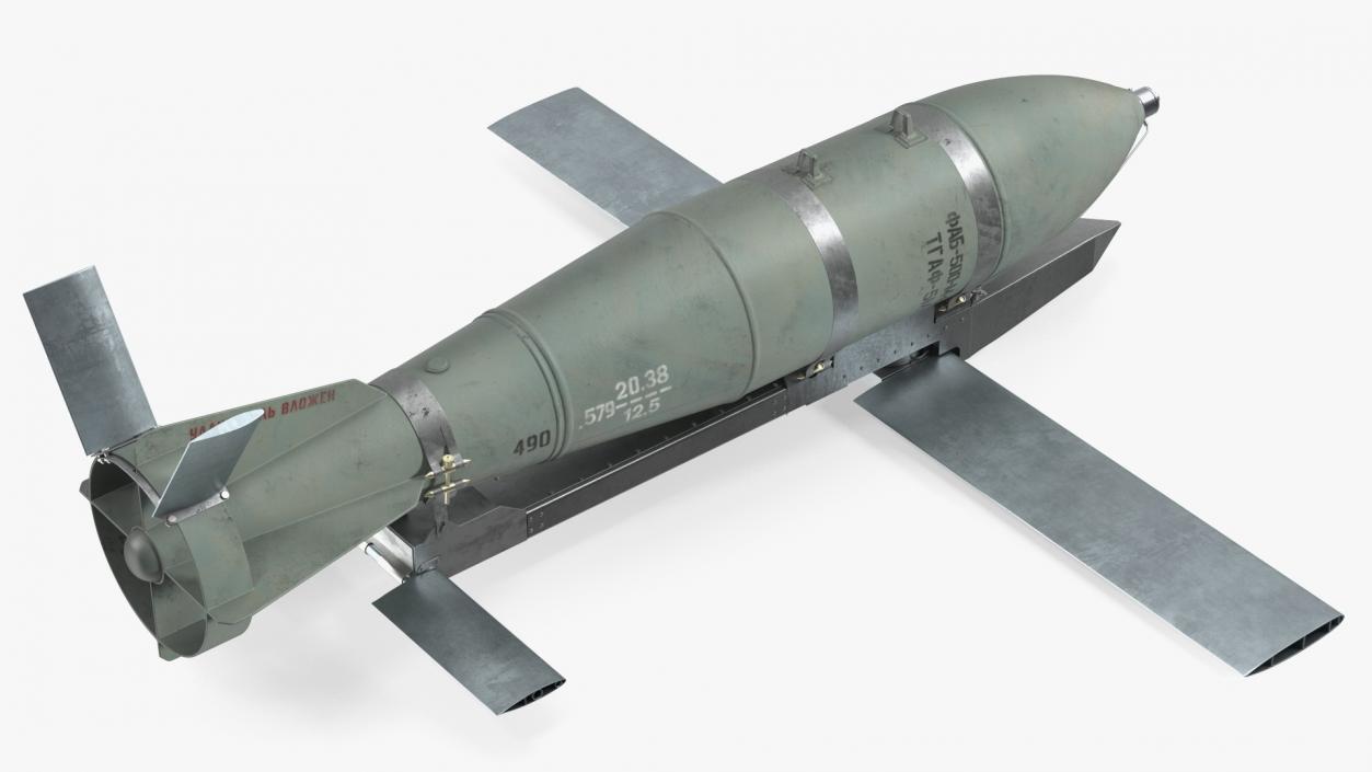 3D model Russian FAB 500 M62 Air Bomb with UMPK 2