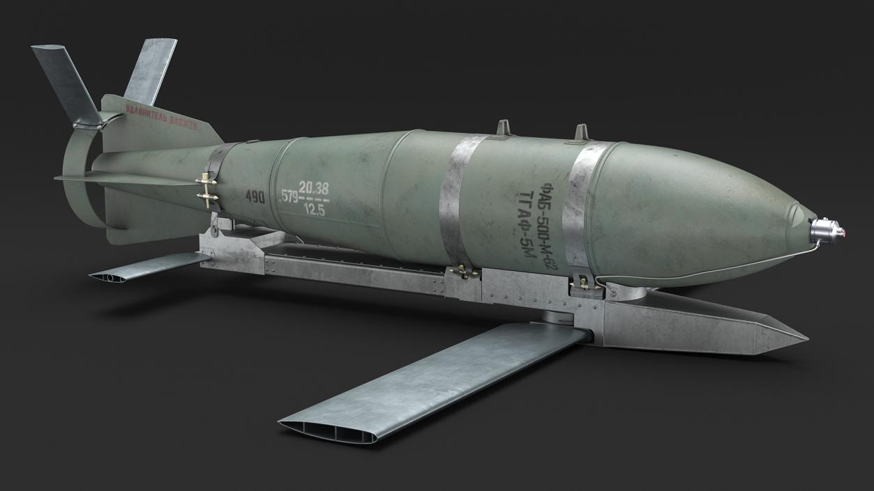 3D model Russian FAB 500 M62 Air Bomb with UMPK 2