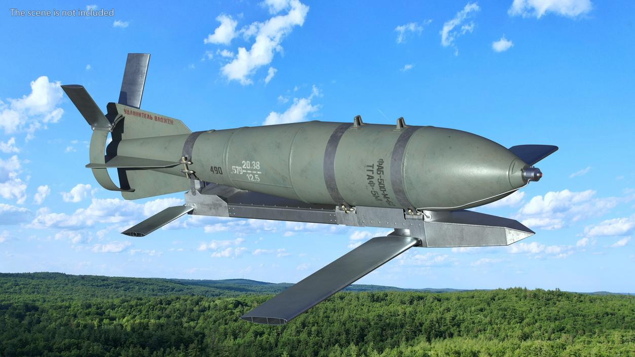 3D model Russian FAB 500 M62 Air Bomb with UMPK 2