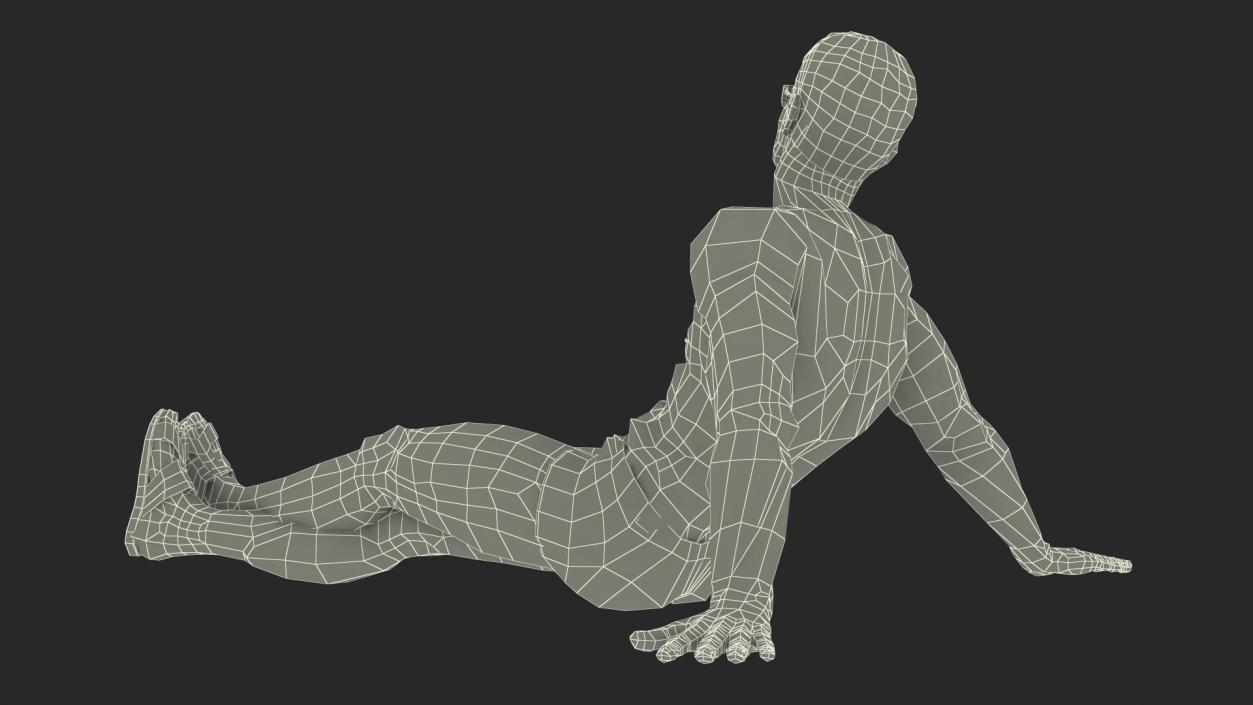 3D Man in Swimwear Sitting Pose model