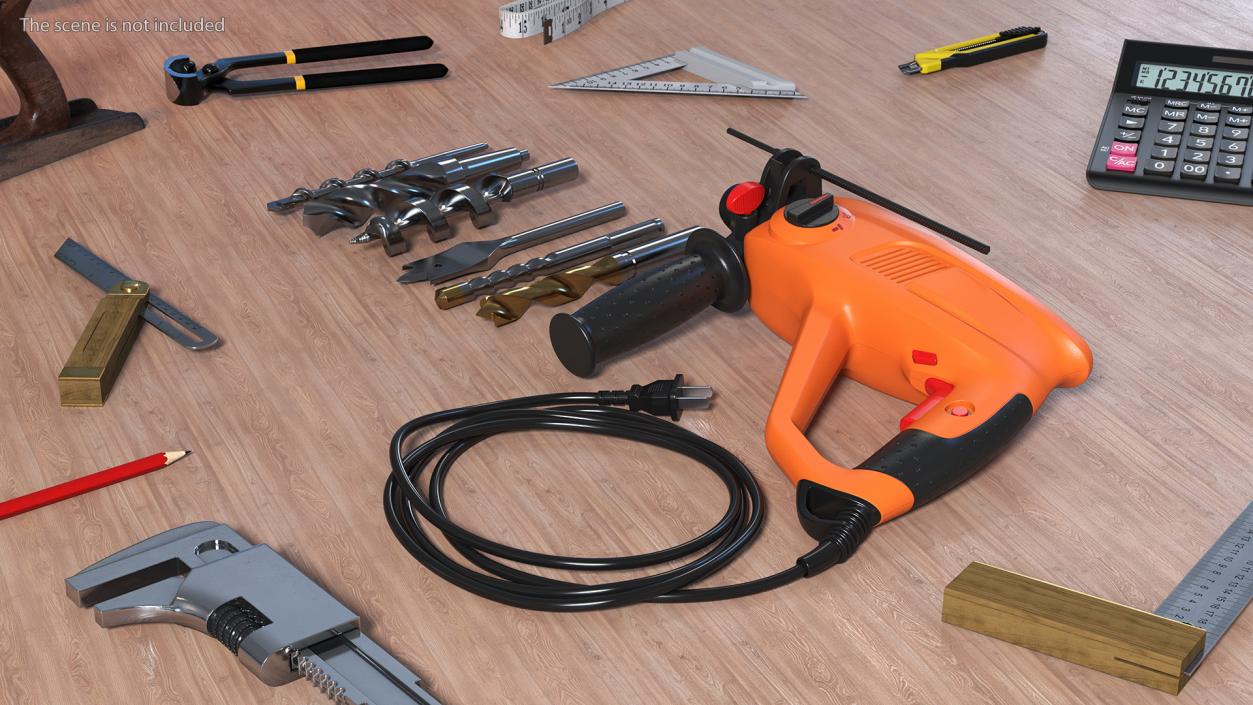 3D Electric Hand Drill with Bits Set model