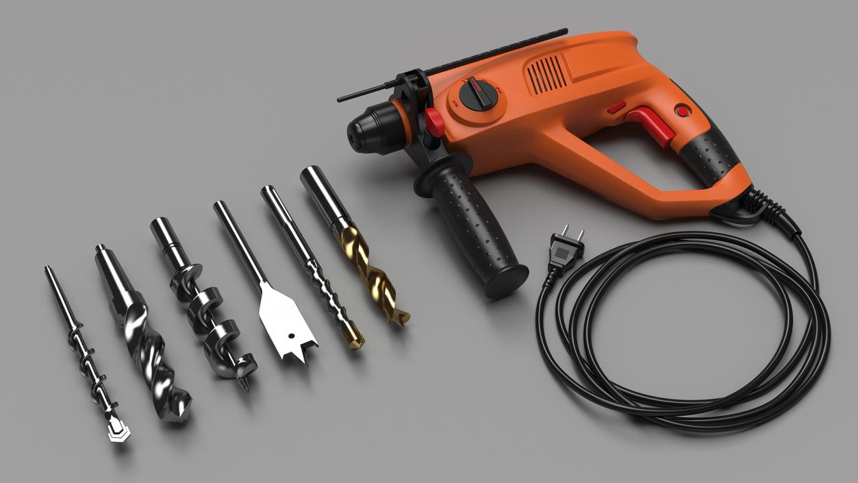 3D Electric Hand Drill with Bits Set model